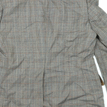John Weitz Mens Grey Plaid Viscose Jacket Blazer Size 42 Regular