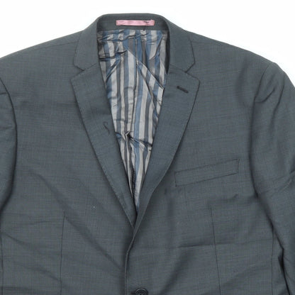 Flintoff Mens Grey Wool Jacket Suit Jacket Size 42 Regular