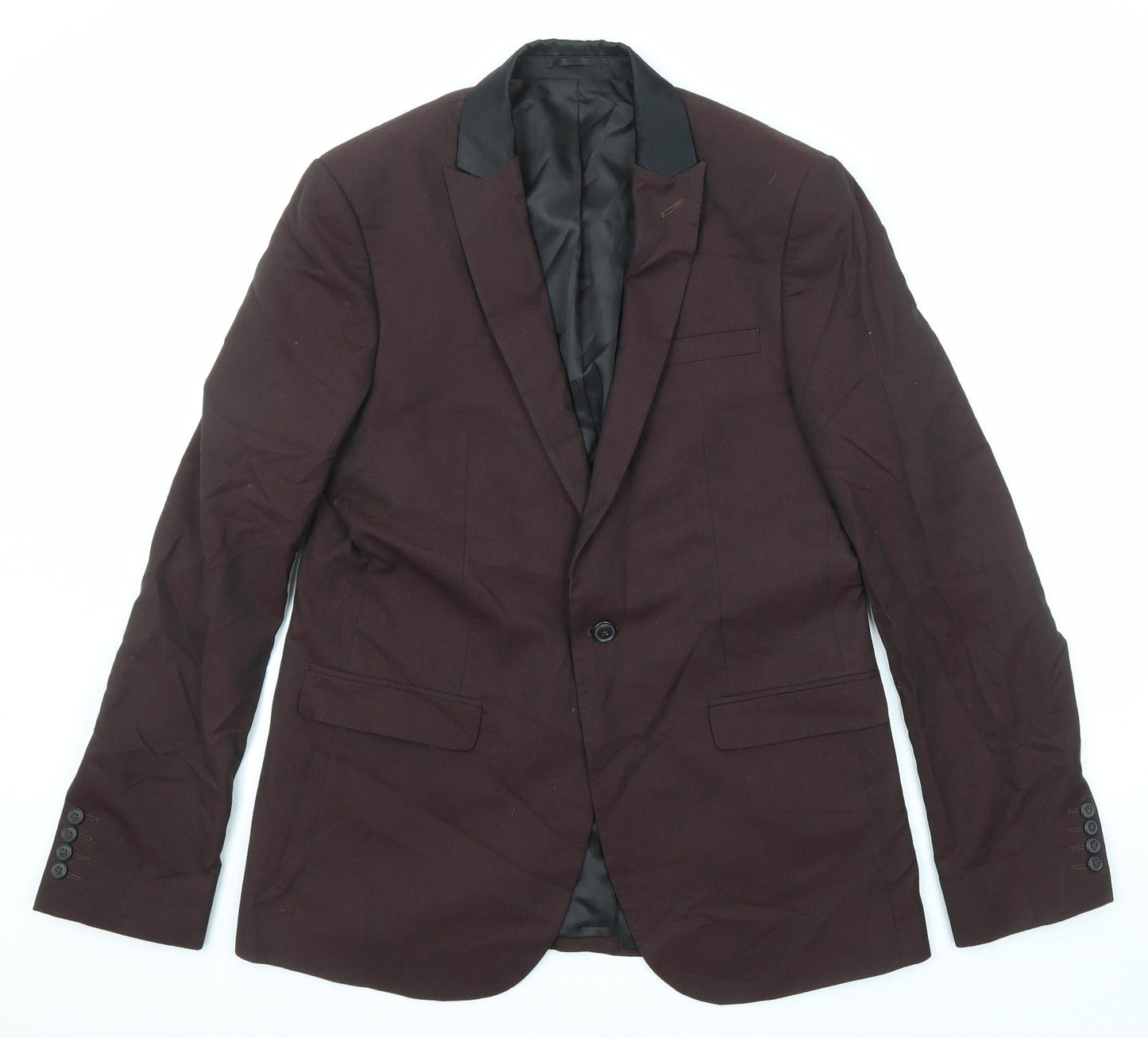 ASOS Mens Purple Polyester Jacket Suit Jacket Size 40 Regular