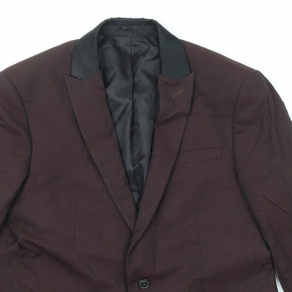 ASOS Mens Purple Polyester Jacket Suit Jacket Size 40 Regular