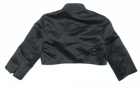 Debut Womens Black Jacket Blazer Size 12 - Flower Detail