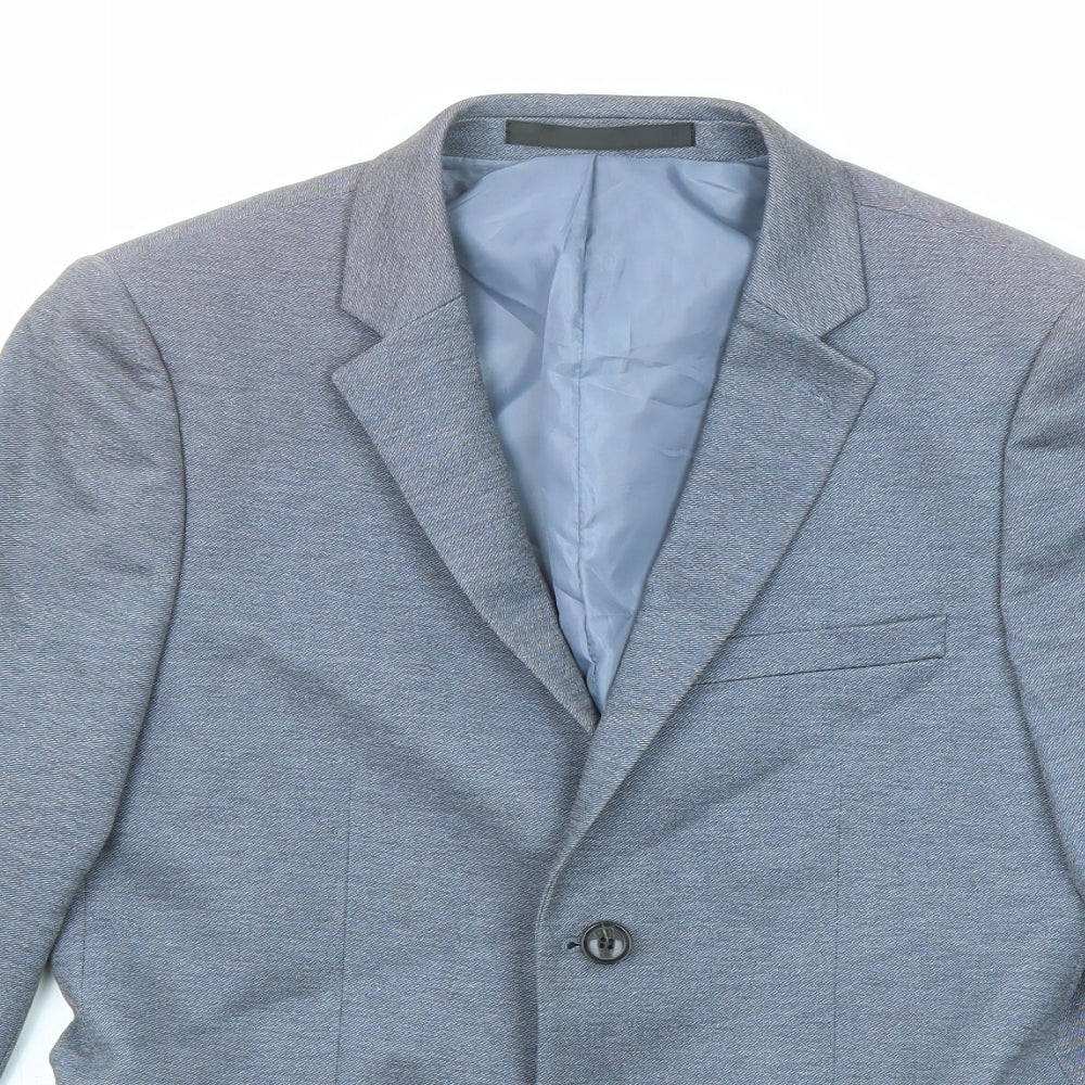 Mens UK Size 38 Topman Regular Blue Suit Jacket