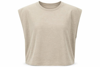 Womens UK Size S Zara Beige Basic T-Shirt