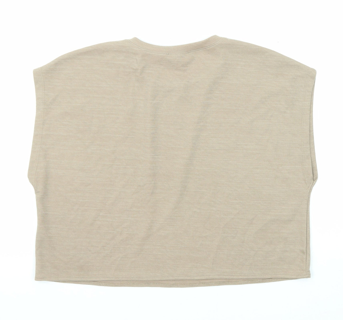Womens UK Size S Zara Beige Basic T-Shirt