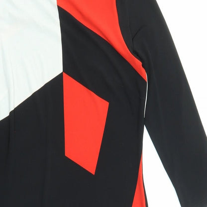 Marks and Spencer Womens Multicoloured Colourblock Polyester Shift Size 8 Boat Neck Pullover