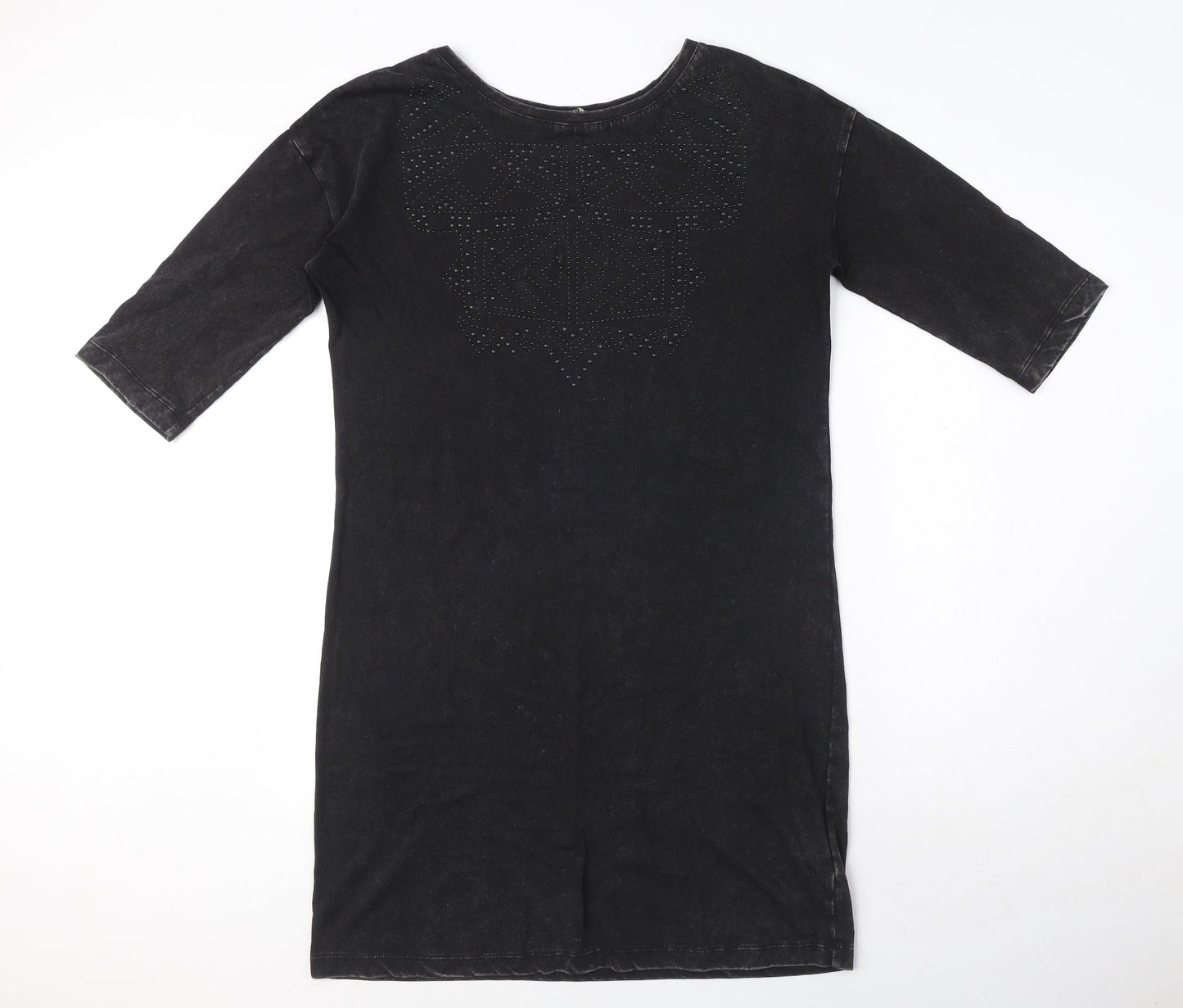 Garcia jeans Womens Black 100% Cotton A-Line Size S Round Neck Pullover