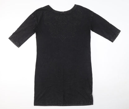 Garcia jeans Womens Black 100% Cotton A-Line Size S Round Neck Pullover