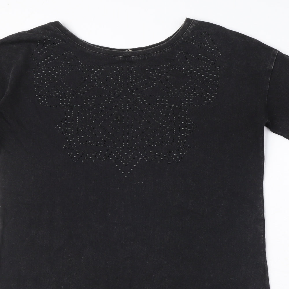Garcia jeans Womens Black 100% Cotton A-Line Size S Round Neck Pullover