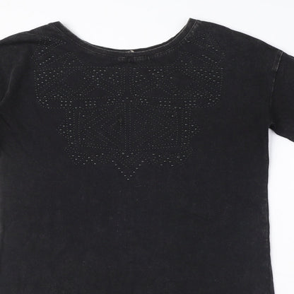 Garcia jeans Womens Black 100% Cotton A-Line Size S Round Neck Pullover