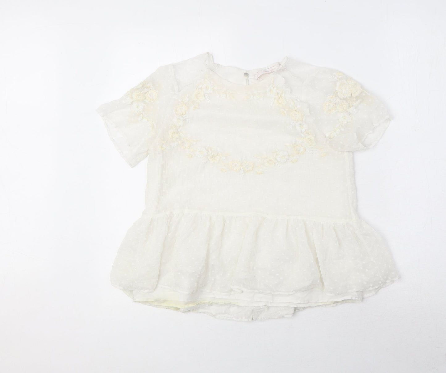 Womens UK Size XS Zara White Basic Blouse