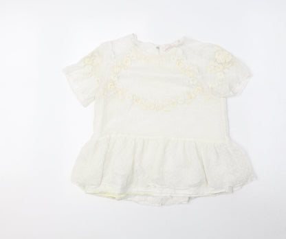 Womens UK Size XS Zara White Basic Blouse
