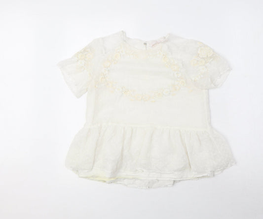 Womens UK Size XS Zara White Basic Blouse