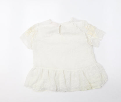 Womens UK Size XS Zara White Basic Blouse