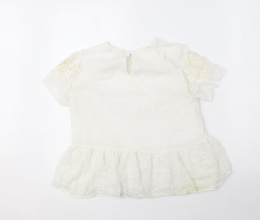 Womens UK Size XS Zara White Basic Blouse