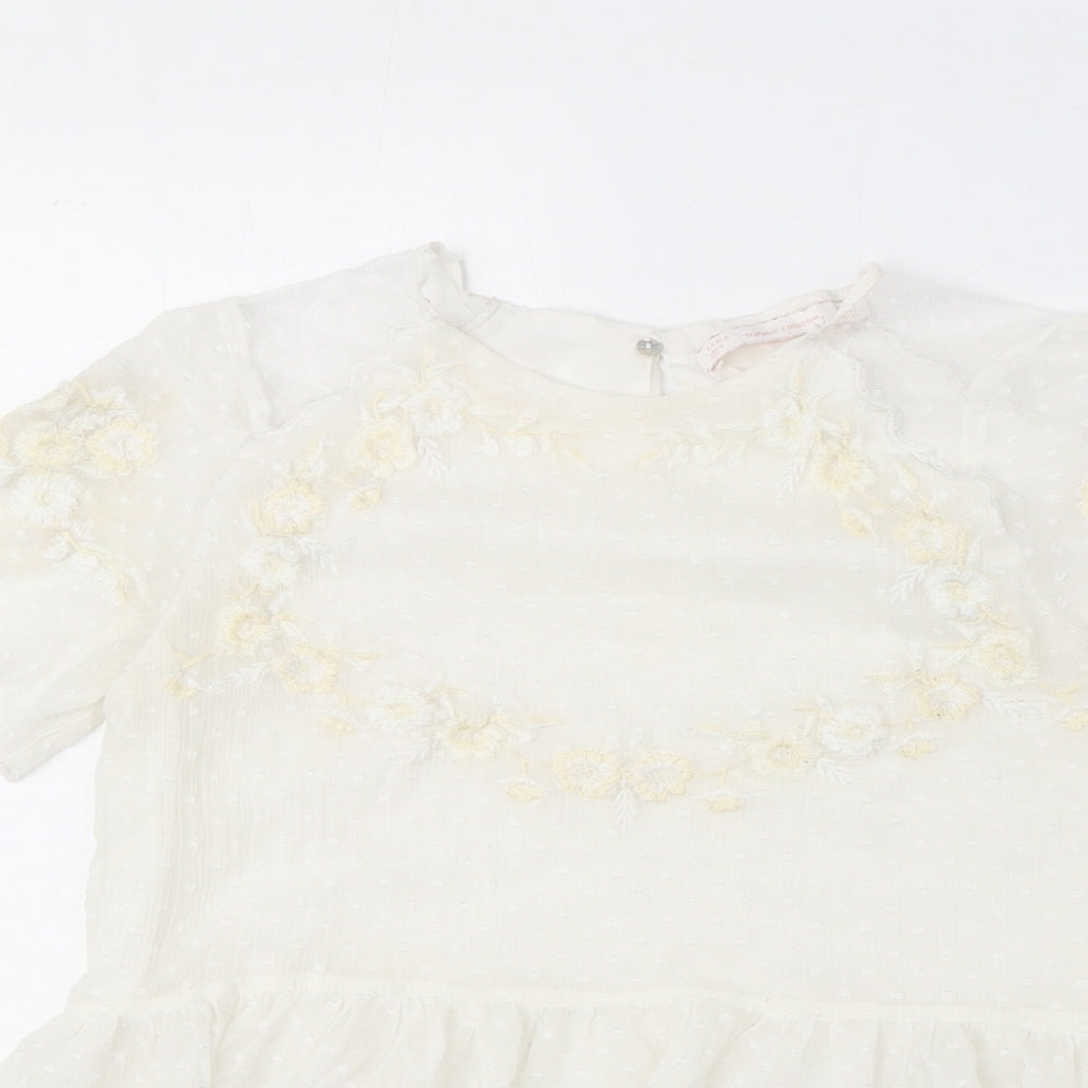 Womens UK Size XS Zara White Basic Blouse