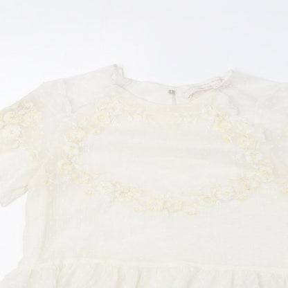Womens UK Size XS Zara White Basic Blouse