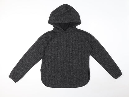 I SAW IT FIRST Womens Grey Polyester Pullover Hoodie Size 10 Pullover