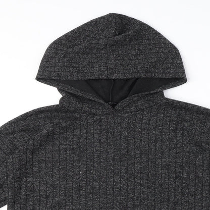I SAW IT FIRST Womens Grey Polyester Pullover Hoodie Size 10 Pullover