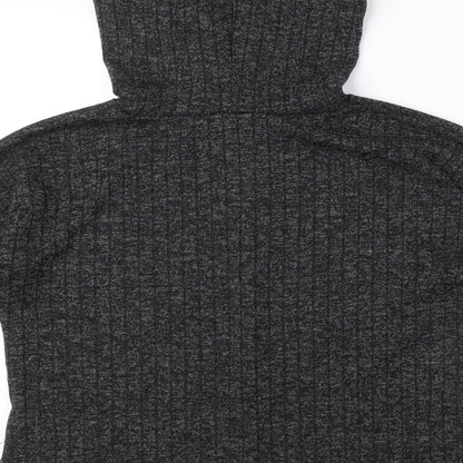 I SAW IT FIRST Womens Grey Polyester Pullover Hoodie Size 10 Pullover