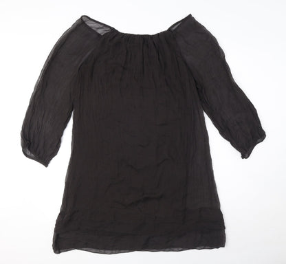 Phase Eight Womens Black Polyester Sheath Size M Boat Neck Pullover