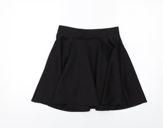 Pilot Womens Black Polyester Swing Skirt Size 8