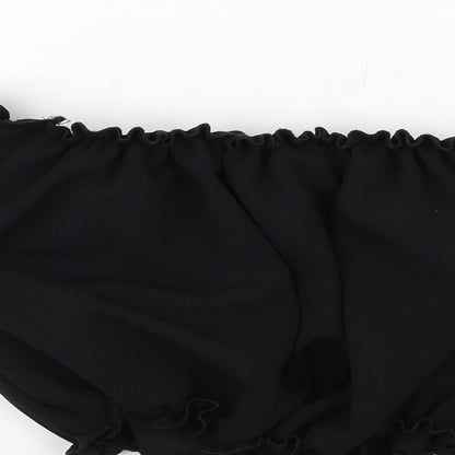 New Look Womens Black Polyester Cropped Blouse Size 6 Off the Shoulder