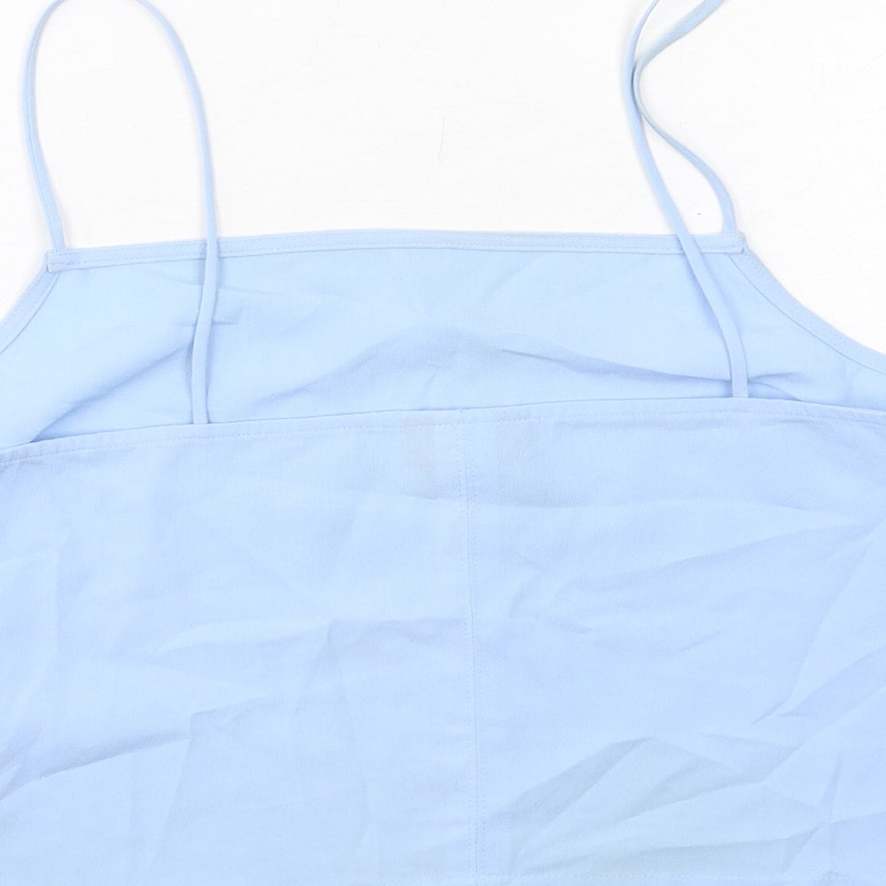 Womens UK Size 10 Topshop Blue Cropped Tank