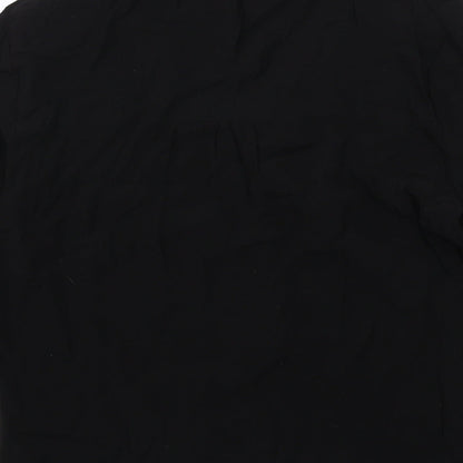 Womens UK Size S Bershka Black Basic Button-Up