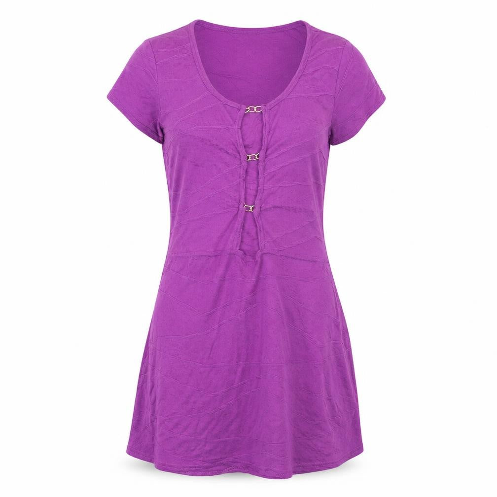 PRETTYLITTLETHING Womens Purple Polyester A-Line Size 12 Round Neck Pullover
