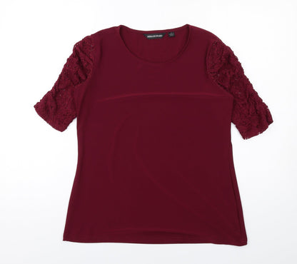 Womens UK Size M Nina Leonard Red Basic Blouse