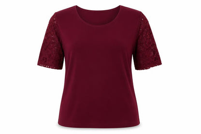 Womens UK Size M Nina Leonard Red Basic Blouse