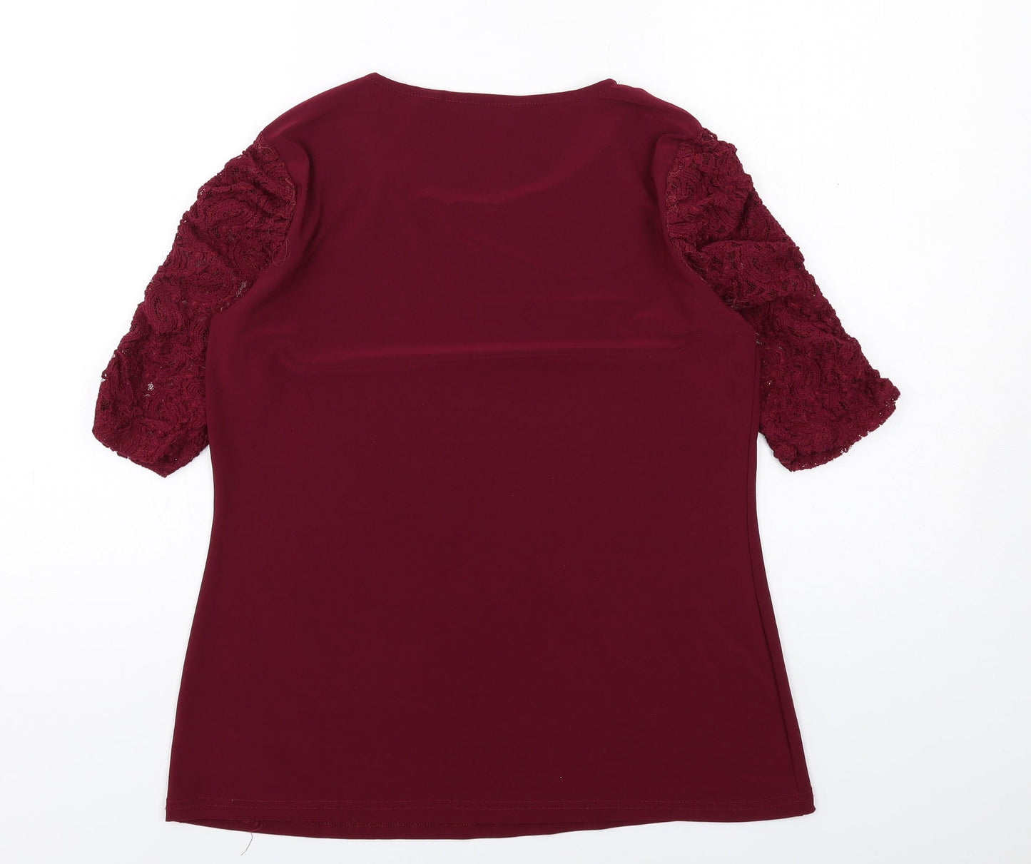 Womens UK Size M Nina Leonard Red Basic Blouse