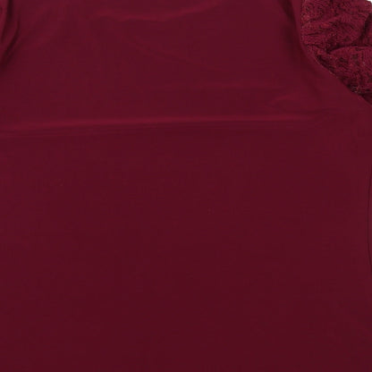 Womens UK Size M Nina Leonard Red Basic Blouse