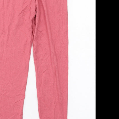 Missguided Womens Pink Cotton Carrot Leggings Size 8 L26 in