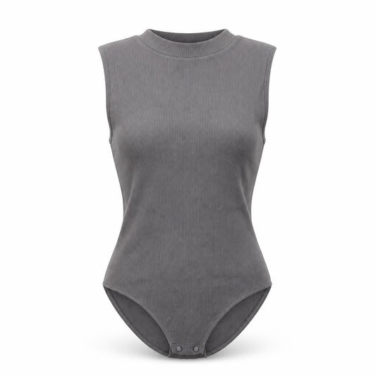 Womens UK Size M Stradivarius One-Piece Grey Bodysuit