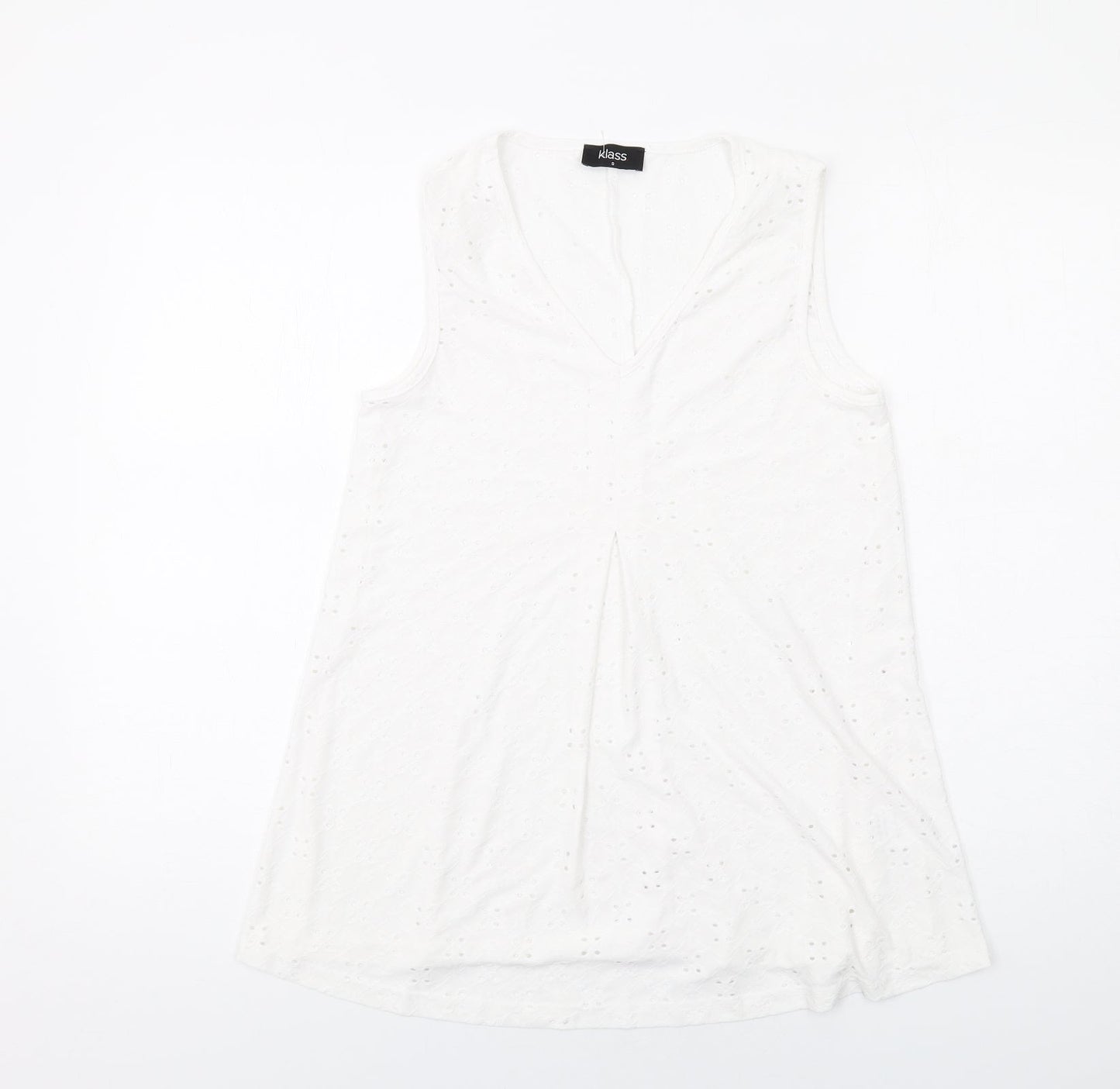 Womens UK Size S Klass White Basic Tank