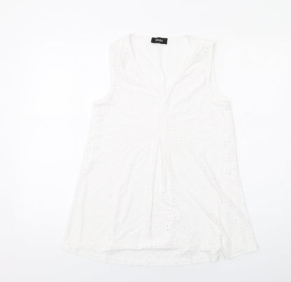 Womens UK Size S Klass White Basic Tank