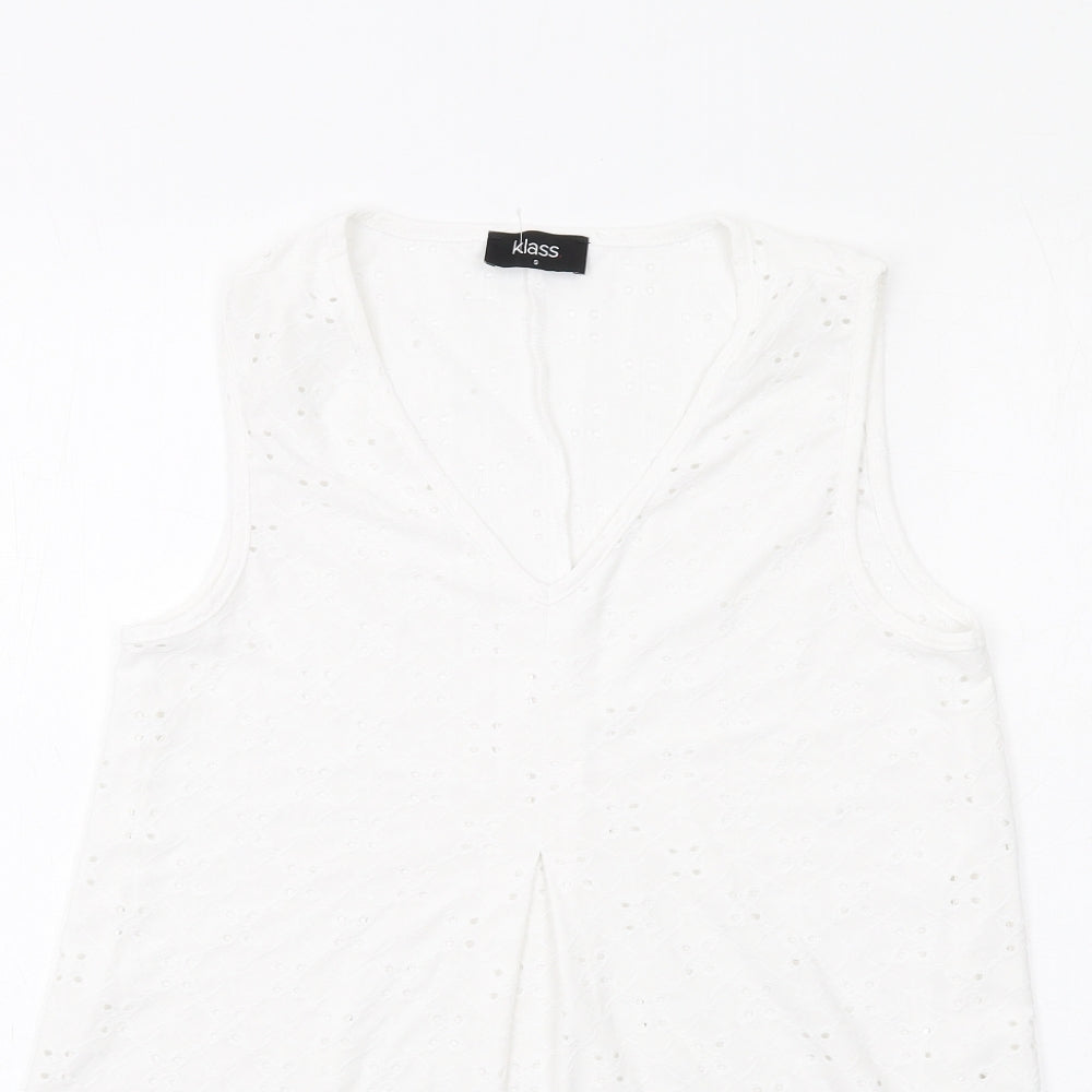 Womens UK Size S Klass White Basic Tank