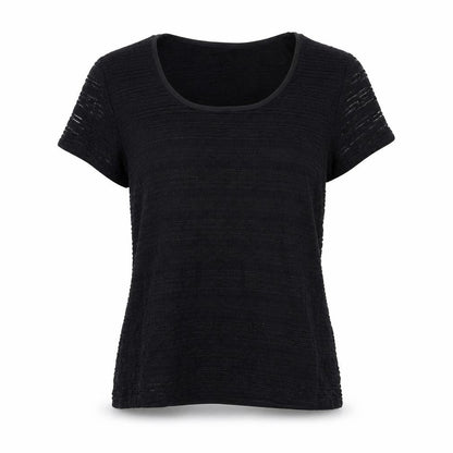 Womens UK Size M Precis Black Basic T-Shirt