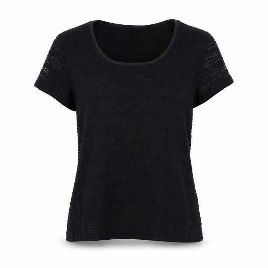 Womens UK Size M Precis Black Basic T-Shirt