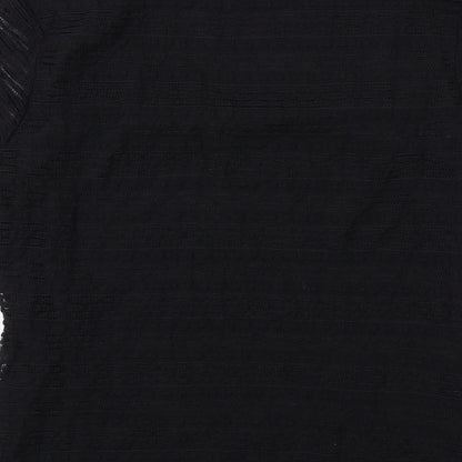 Precis Womens Black Nylon Basic T-Shirt Size M Scoop Neck