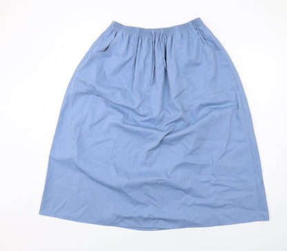 Bonmarché Womens Blue Polyester A-Line Skirt Size 14 Drawstring