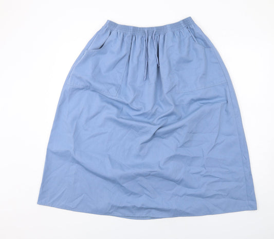 Bonmarché Womens Blue Polyester A-Line Skirt Size 14 Drawstring