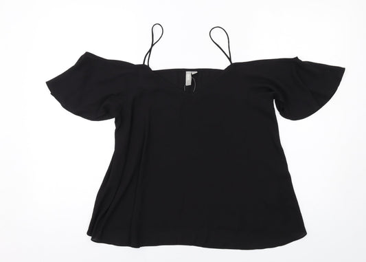 Womens UK Size 12 ASOS Black Basic Blouse