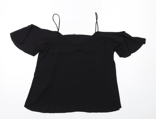 Womens UK Size 12 ASOS Black Basic Blouse