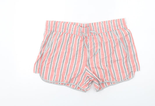 Gap Womens Pink Striped Cotton Basic Shorts Size XL Regular Pull On