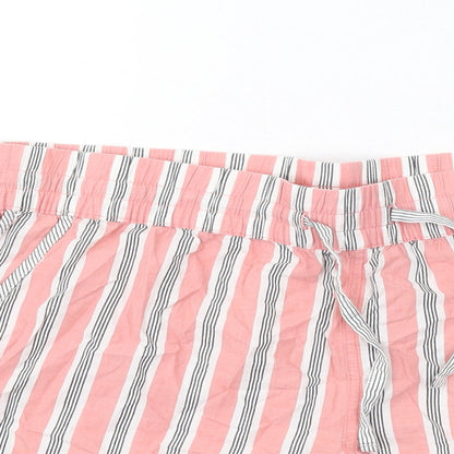 Gap Womens Pink Striped Cotton Basic Shorts Size XL Regular Pull On