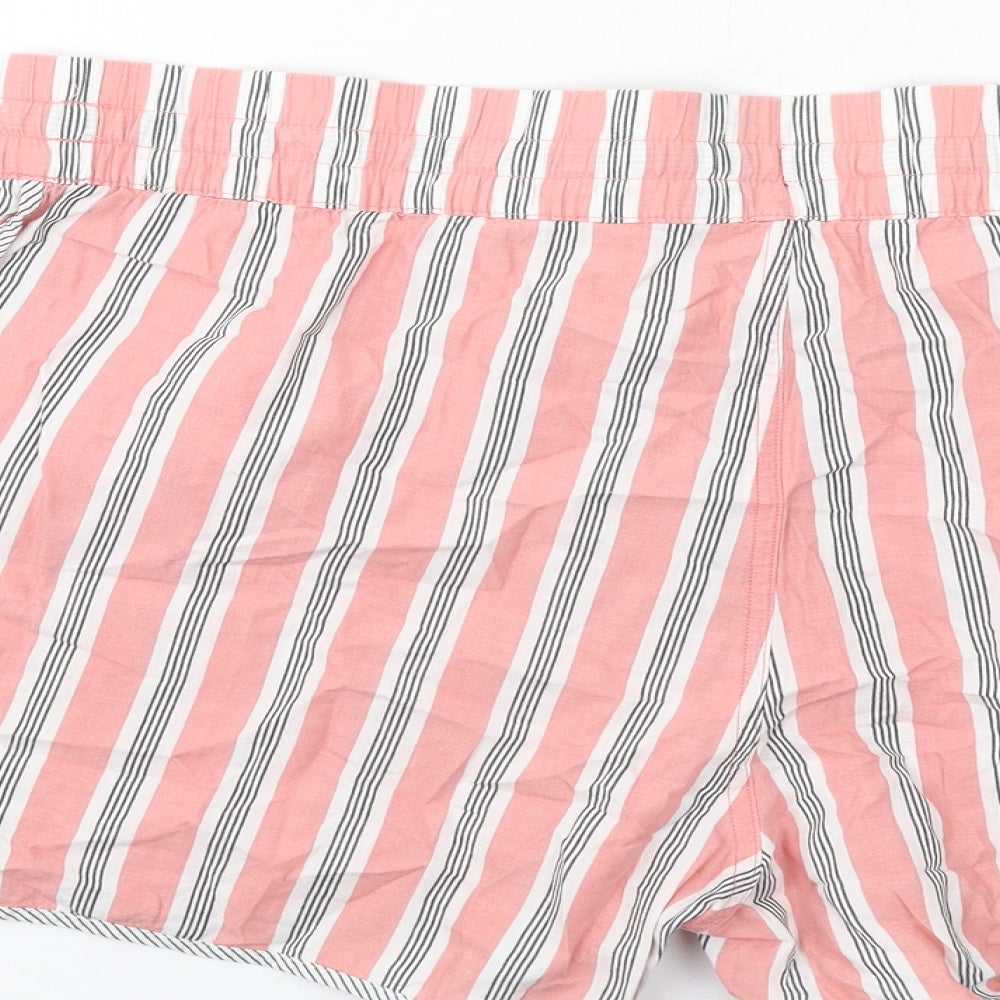 Gap Womens Pink Striped Cotton Basic Shorts Size XL Regular Pull On