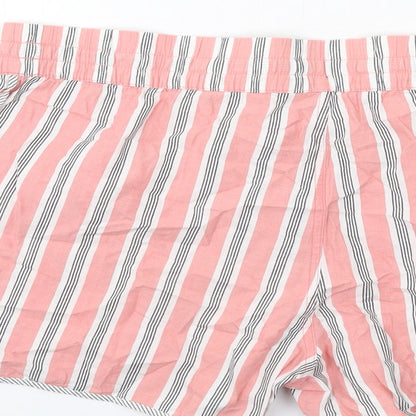 Gap Womens Pink Striped Cotton Basic Shorts Size XL Regular Pull On