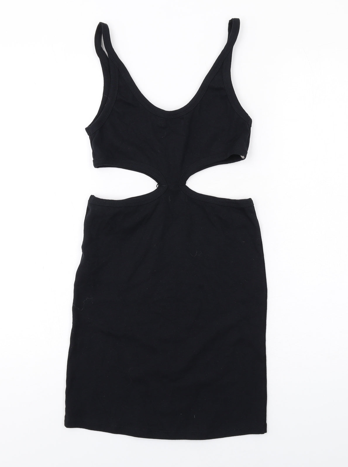 Motel Womens Black Cotton Bodycon Size S Scoop Neck Pullover